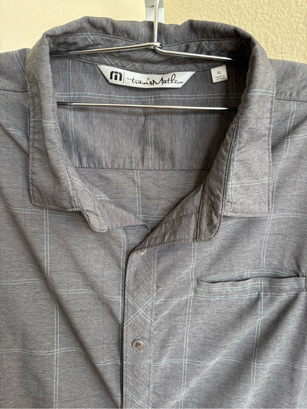 Travis Mathew Short Sleeve Plaid Button-up Shirt - Size XL - Picture 4 of 4